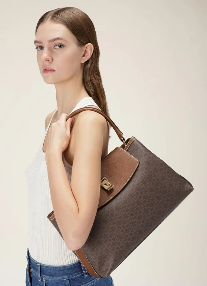 Women Bally Top Handle Bags Layka 8211 TPU Top Handle Bag In Brown