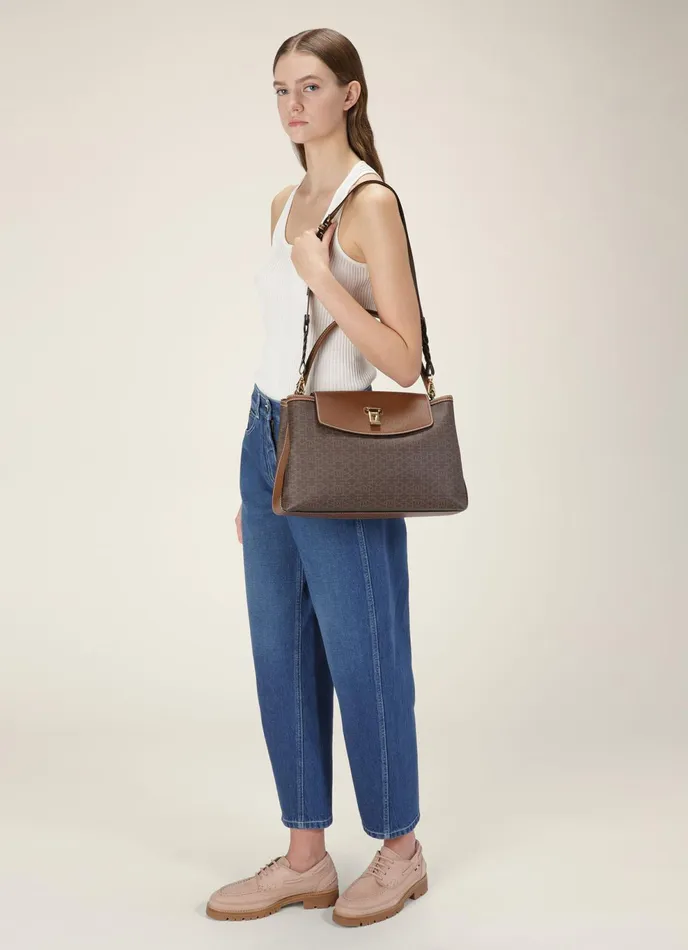 Women Bally Top Handle Bags Layka 8211 TPU Top Handle Bag In Brown