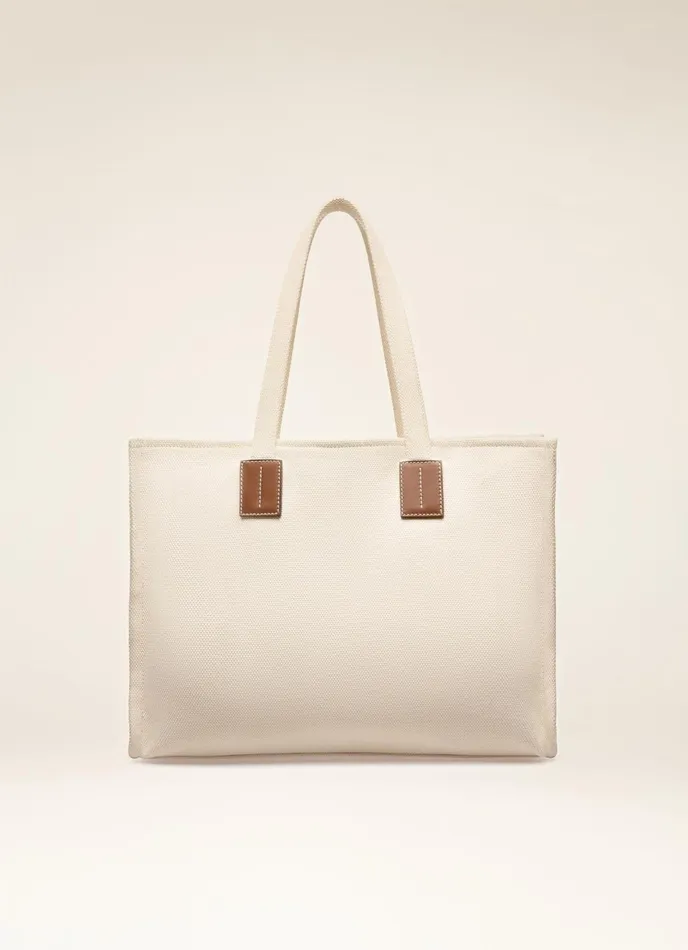 Women Bally Tote Bags Crystalia 8211 Fabric Tote In Natural