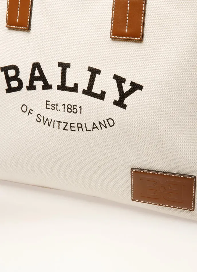 Women Bally Tote Bags Crystalia 8211 Fabric Tote In Natural