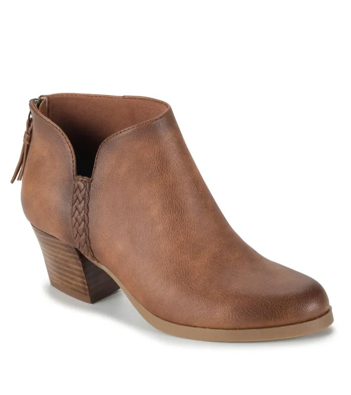 Women Baretraps Booties Lauryn Block Heel Ankle Bootie Walnut