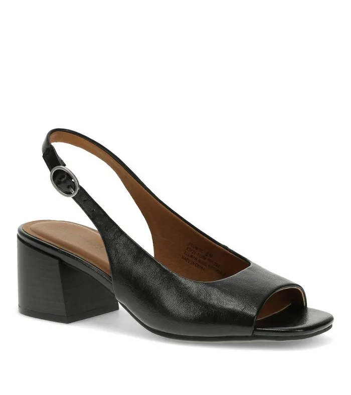 Women Baretraps Dress Shoes Promise Peep Toe Slingback Pump Black