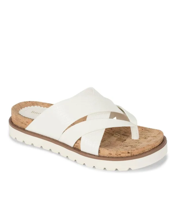 Women Baretraps Slides and Slip On Sandals Deirdra Slide Sandal Cream Lizard