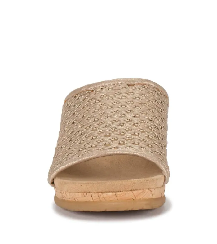Women Baretraps Slides and Slip On Sandals Flossey Wedge Slide Sandal Soft Gold Women Baretraps Slides and Slip On Sandals Flossey Wedge Slide Sandal Soft Gold