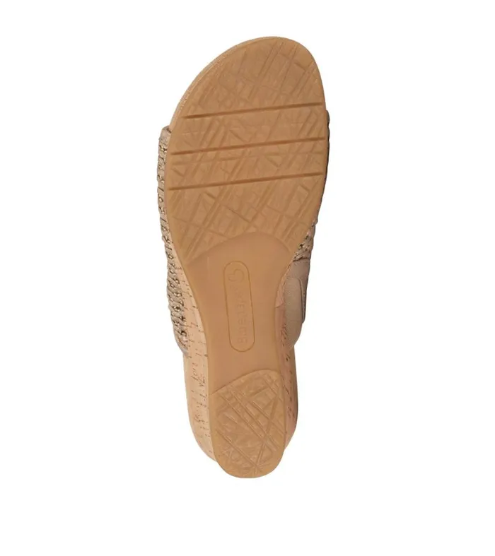 Women Baretraps Slides and Slip On Sandals Flossey Wedge Slide Sandal Soft Gold Women Baretraps Slides and Slip On Sandals Flossey Wedge Slide Sandal Soft Gold