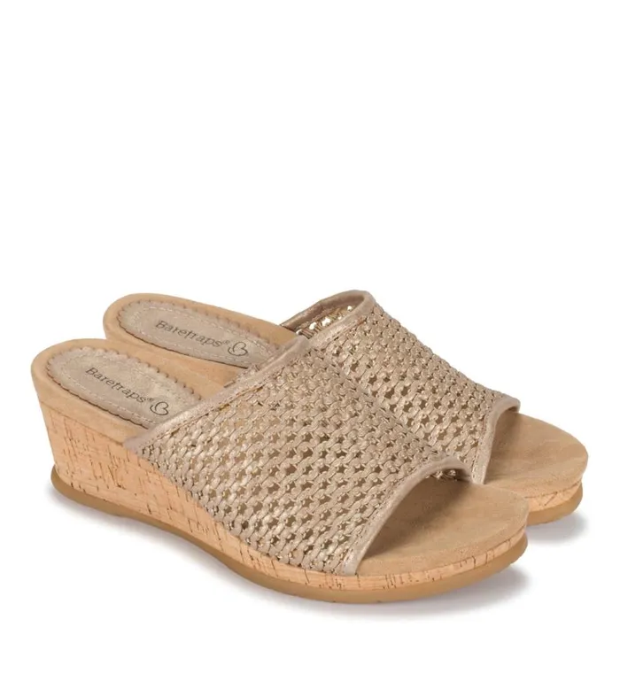 Women Baretraps Slides and Slip On Sandals Flossey Wedge Slide Sandal Soft Gold Women Baretraps Slides and Slip On Sandals Flossey Wedge Slide Sandal Soft Gold