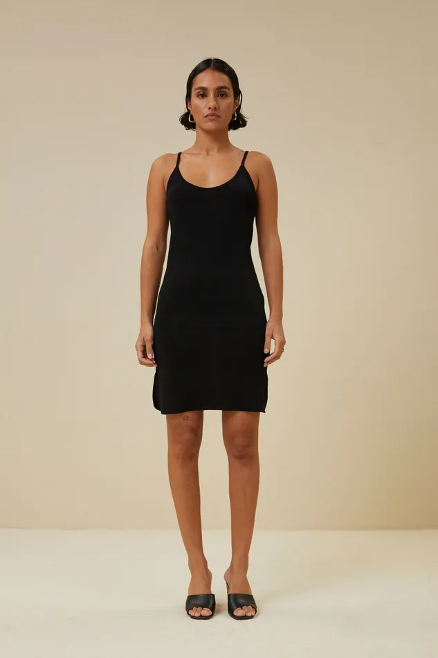 Women Basic Underdress Black Bybar Dresses