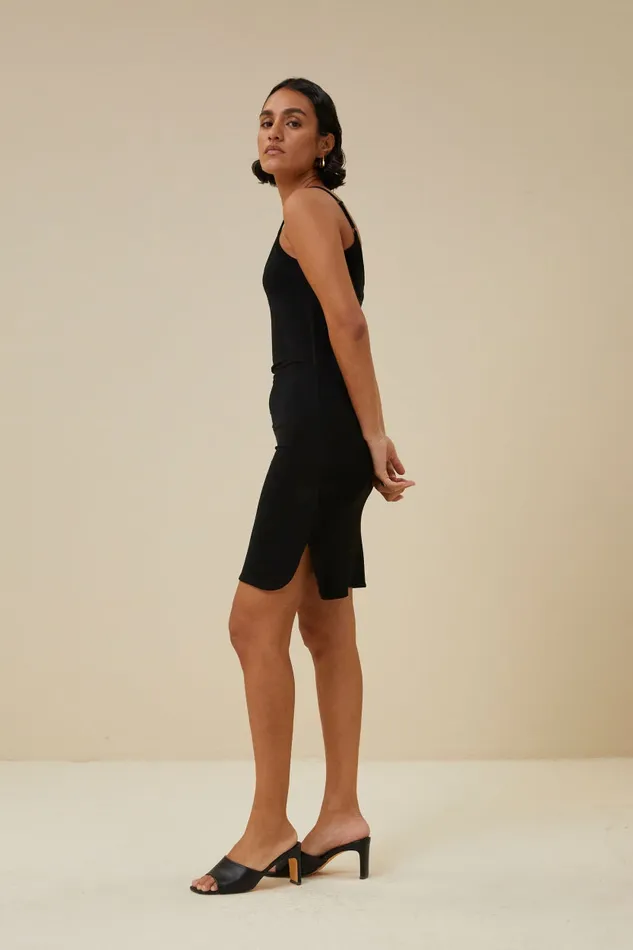 Women Basic Underdress Black Bybar Dresses