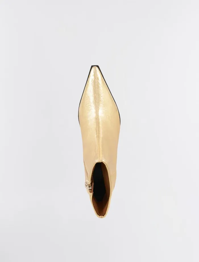 Women BCBG Shoes Seriba Mid Heel Bootie Gold