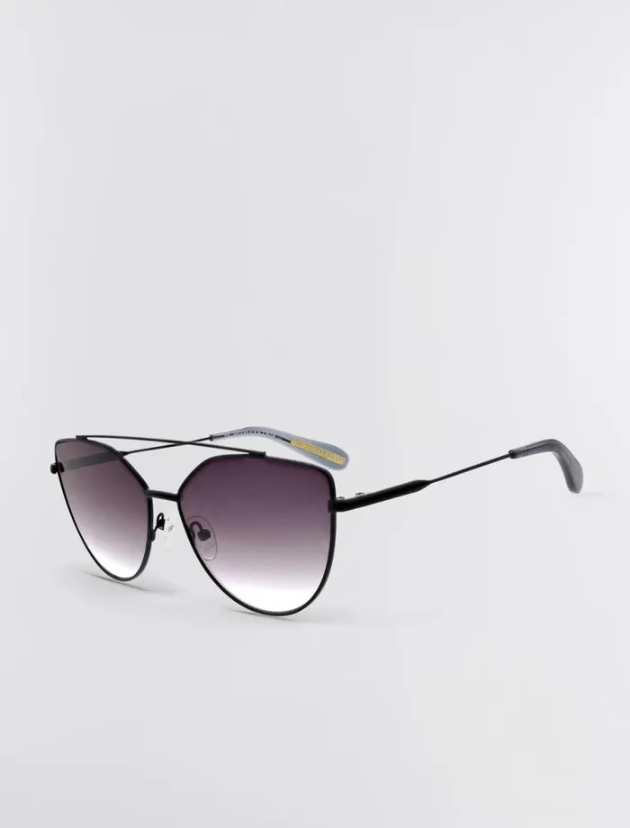 Women BCBG Sunglasses Aviator Hybrid Sunglasses Matte Blackdark Smoke
