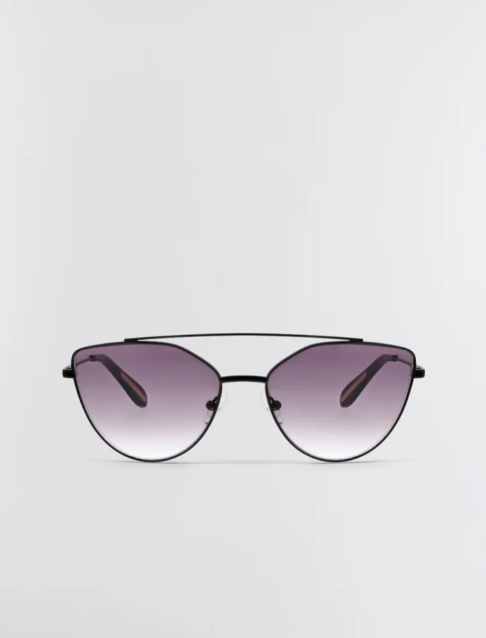 Women BCBG Sunglasses Aviator Hybrid Sunglasses Matte Blackdark Smoke