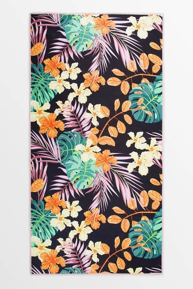 Women Beach Blankets Cupshe Midnight Tropic Floral Beach Blanket Multicolor