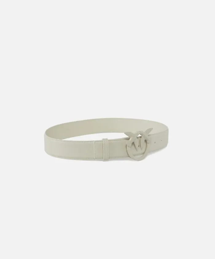 Women Belts Pinko Love Birds High Colourblock Leather Belt 4cm White Whiteblock Colour Women Belts Pinko Love Birds High Colourblock Leather Belt 4cm White Whiteblock Colour