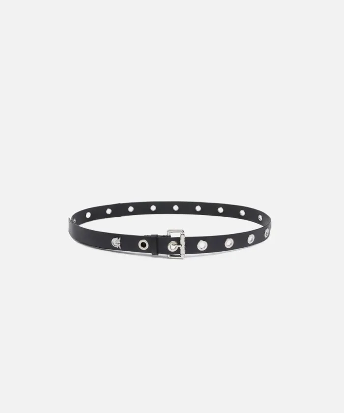 Women Belts Pinko Monogramprint Belt With Eyelets 3cm Limo Blackshiny Nickel