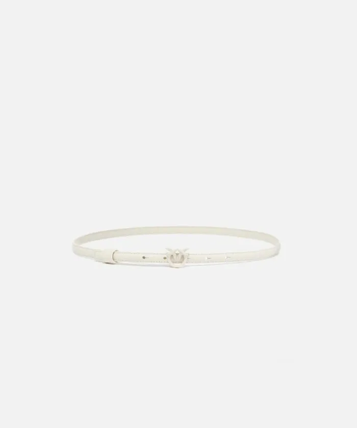 Women Belts Pinko Superthin Colourblock Love Birds Belt 1cm White Whiteblock Colour Women Belts Pinko Superthin Colourblock Love Birds Belt 1cm White Whiteblock Colour