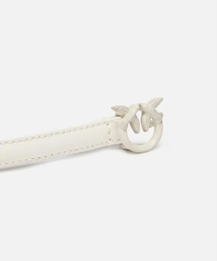 Women Belts Pinko Superthin Colourblock Love Birds Belt 1cm White Whiteblock Colour Women Belts Pinko Superthin Colourblock Love Birds Belt 1cm White Whiteblock Colour