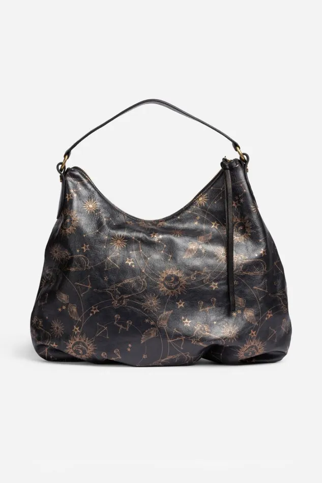 Women BIJOU ITALIAN LEATHER HOBO BAG Oatmeal Johnny Was Handbags