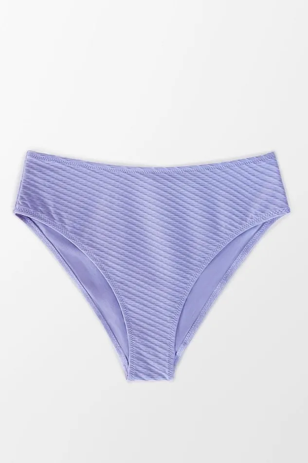 Women Bikini Bottoms Cupshe Juniper Textured High Waisted Bikini Bottom Purple