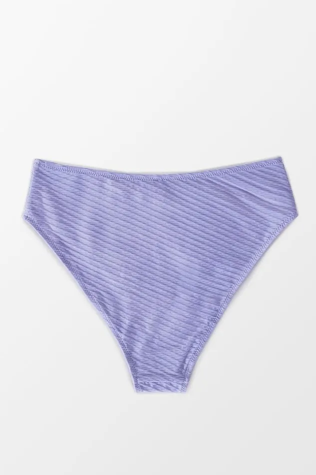 Women Bikini Bottoms Cupshe Juniper Textured High Waisted Bikini Bottom Purple