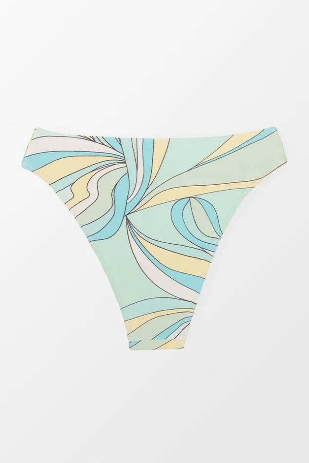 Women Bikini Bottoms Cupshe Retro Dreaming Cheeky High Leg High Waist Bikini Bottom Green