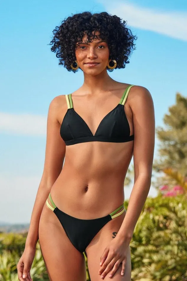 Women Bikini Sets Cupshe Cecelia Triangle Strappy Bikini Black
