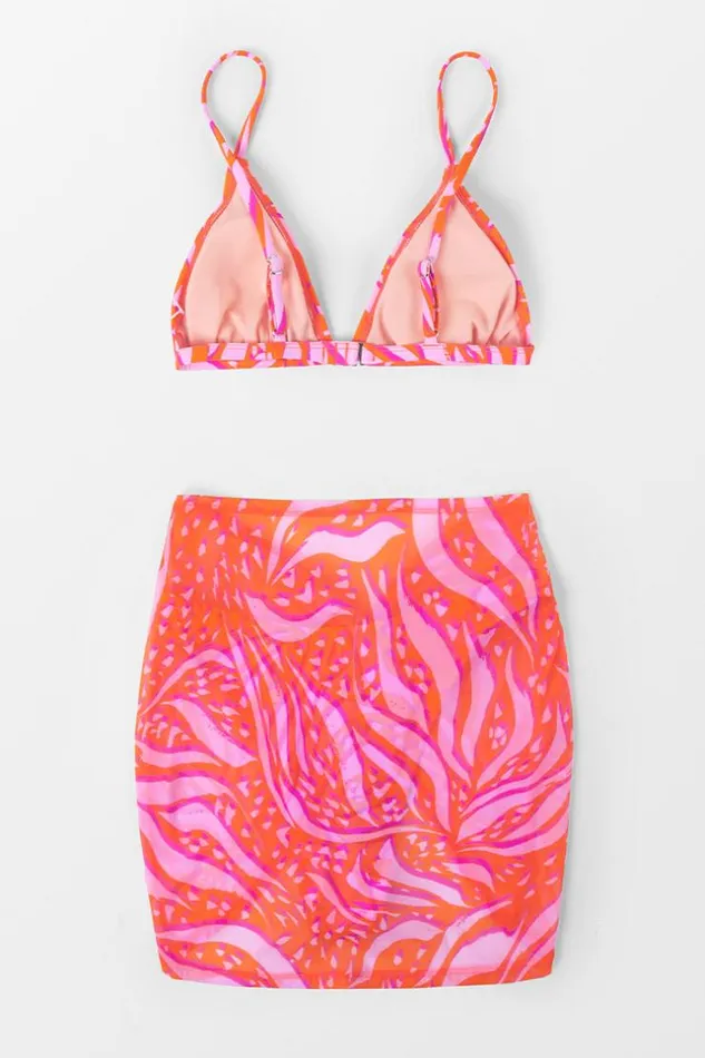 Women Bikini Sets Cupshe Street Art Triangle Adjustable Straps Bikini Set Multicolor