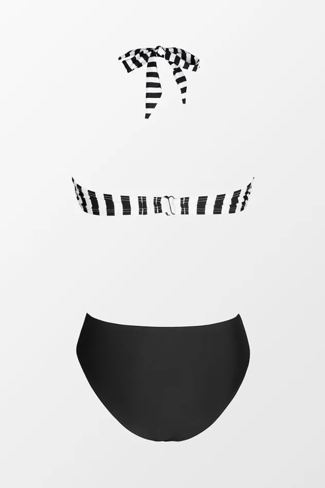 Women Bikini Sets Cupshe Summer Seaside Halter And Classic Hipster Bikini Set Blackwhite