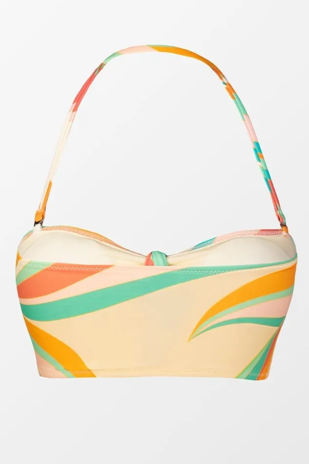 Women Bikini Tops Cupshe Dancing Ribbon Removable Strap Bandeau Cropped Tankini Top Multicolor