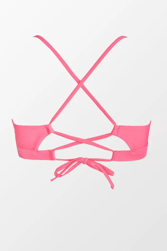 Women Bikini Tops Cupshe Mercury Retrograde Solid Tunneled Bralette Bikini Top Pink