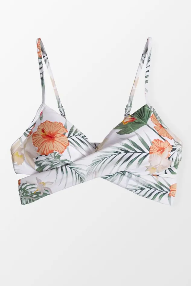 Women Bikini Tops Cupshe Myra Floral Tie Back Bikini Top Multicolor