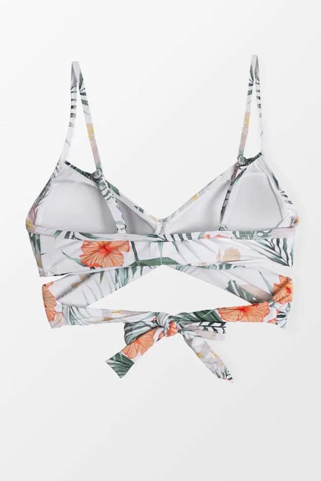 Women Bikini Tops Cupshe Myra Floral Tie Back Bikini Top Multicolor