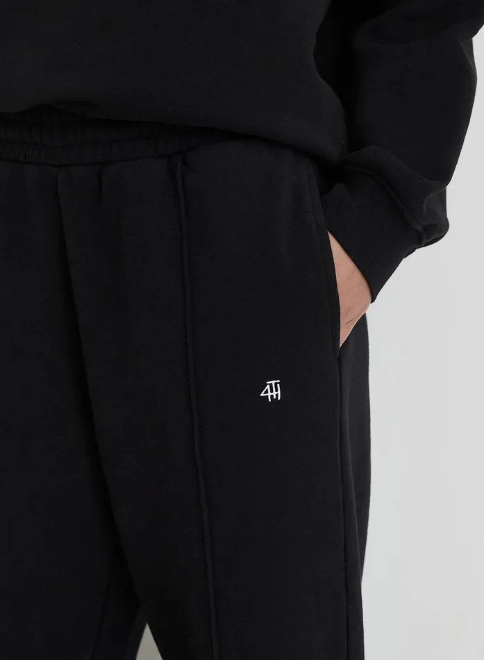 Women Black 4th Wide Leg Branded Joggers 8211 Fergie 4th and Reckless Athleisure