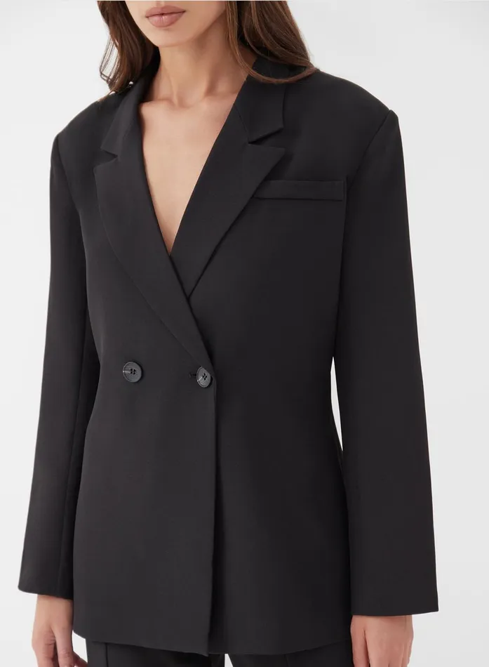 Women Black Double Breasted Blazer 8211 Aster 4th and Reckless Blazers