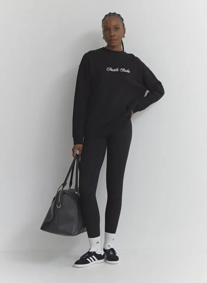 Women Black Elasticated Waist Legging Amber 4th and Reckless Pants