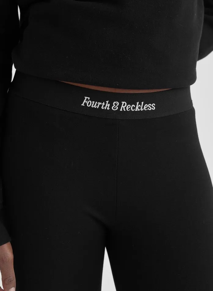 Women Black Elasticated Waist Legging Amber 4th and Reckless Pants