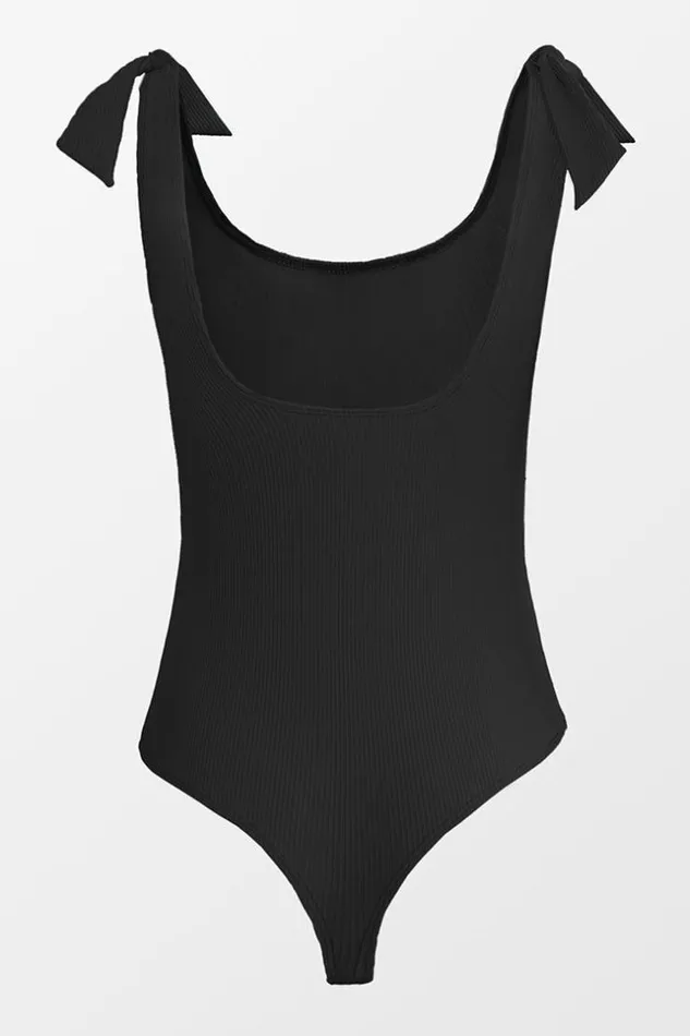 Women Bodysuits Cupshe Brianna Bowknot Bodysuit Black