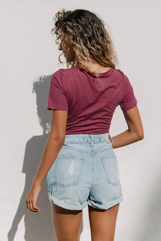 Women Bodysuits Cupshe Laurel Scoop Tie Bodysuit Burgundy