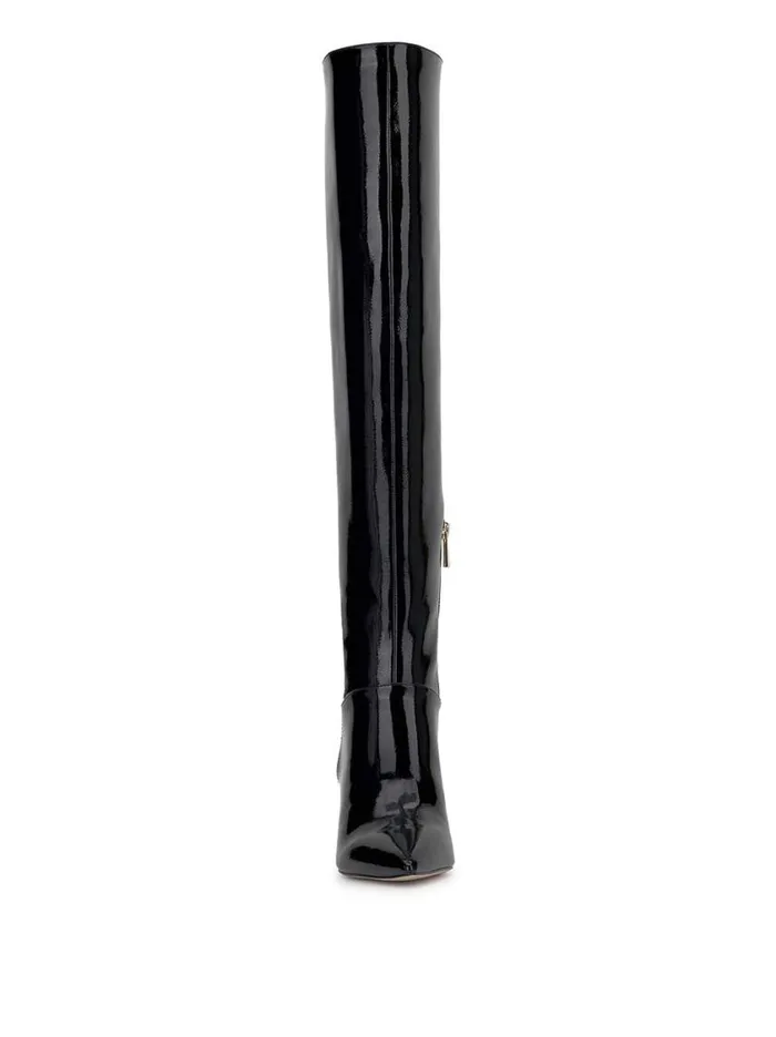 Women Boots and Booties Jessica Simpson Verity Stiletto Boot In Black Patent