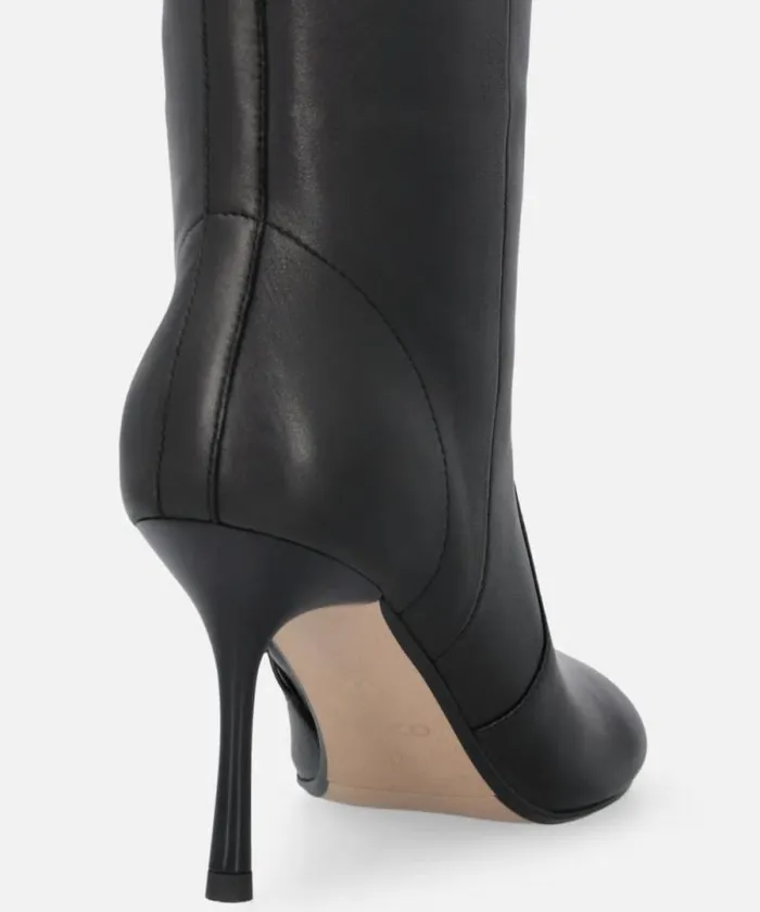 Women Boots Pinko Kneehigh Nappa Leather Boots With Heel And Strap Limo Black Women Boots Pinko Kneehigh Nappa Leather Boots With Heel And Strap Limo Black
