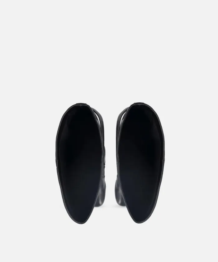 Women Boots Pinko Kneehigh Nappa Leather Boots With Heel And Strap Limo Black Women Boots Pinko Kneehigh Nappa Leather Boots With Heel And Strap Limo Black