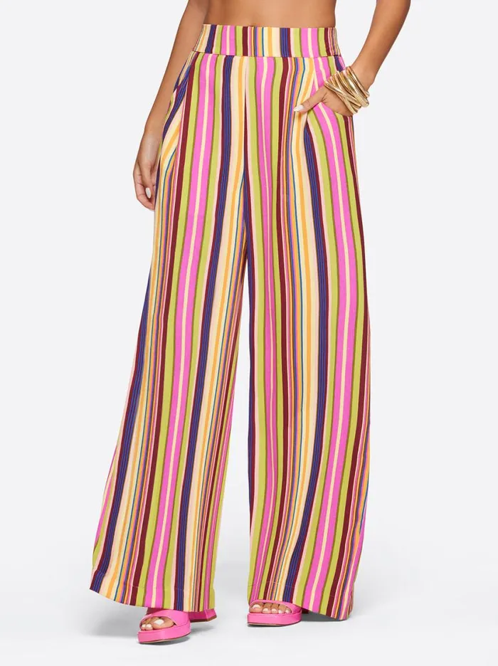 Women Bottoms Jessica Simpson Winnie Wide Leg Pants In Rainbow Stripe