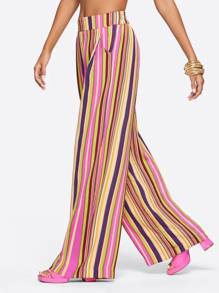Women Bottoms Jessica Simpson Winnie Wide Leg Pants In Rainbow Stripe