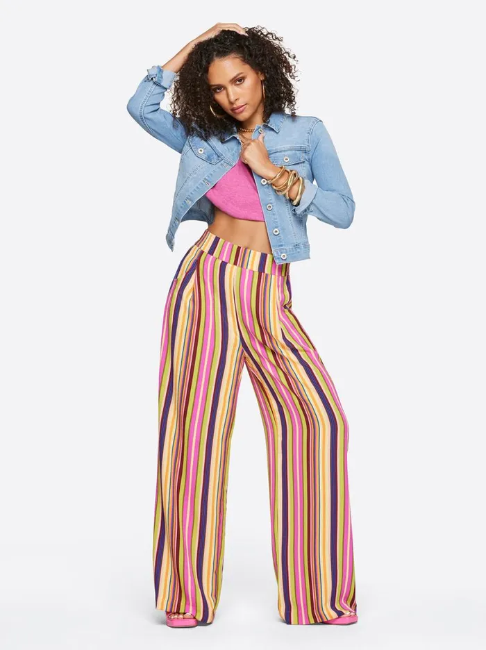 Women Bottoms Jessica Simpson Winnie Wide Leg Pants In Rainbow Stripe