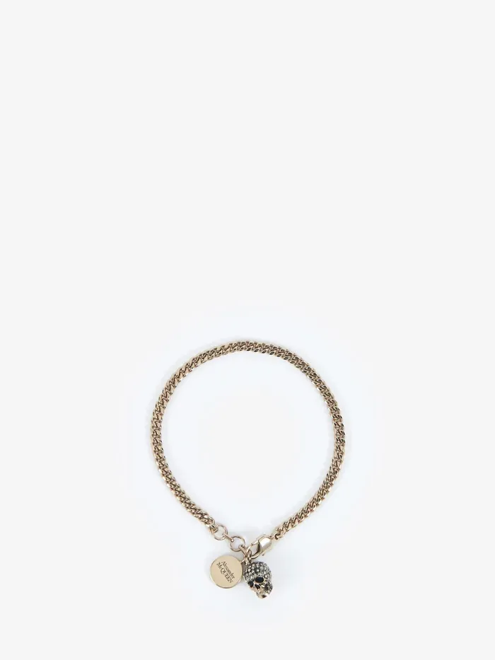 Women Bracelets Alexander McQueen Pave Skull Bracelet Gold