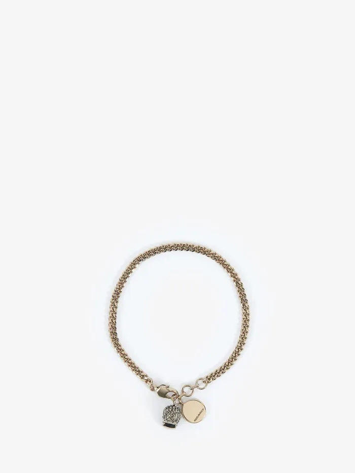 Women Bracelets Alexander McQueen Pave Skull Bracelet Gold