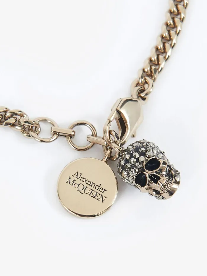 Women Bracelets Alexander McQueen Pave Skull Bracelet Gold