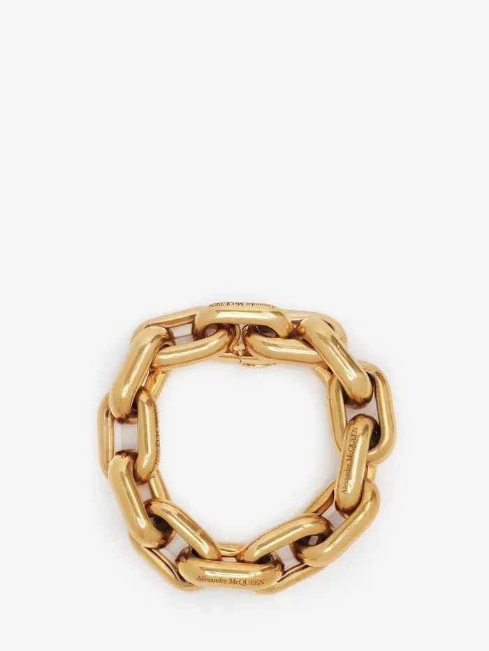 Women Bracelets Alexander McQueen Peak Chain Bracelet Antique Gold