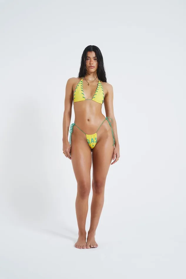 Women Brazil Ruched Thong Bikini Bottoms Jaded London Bikini Bottoms