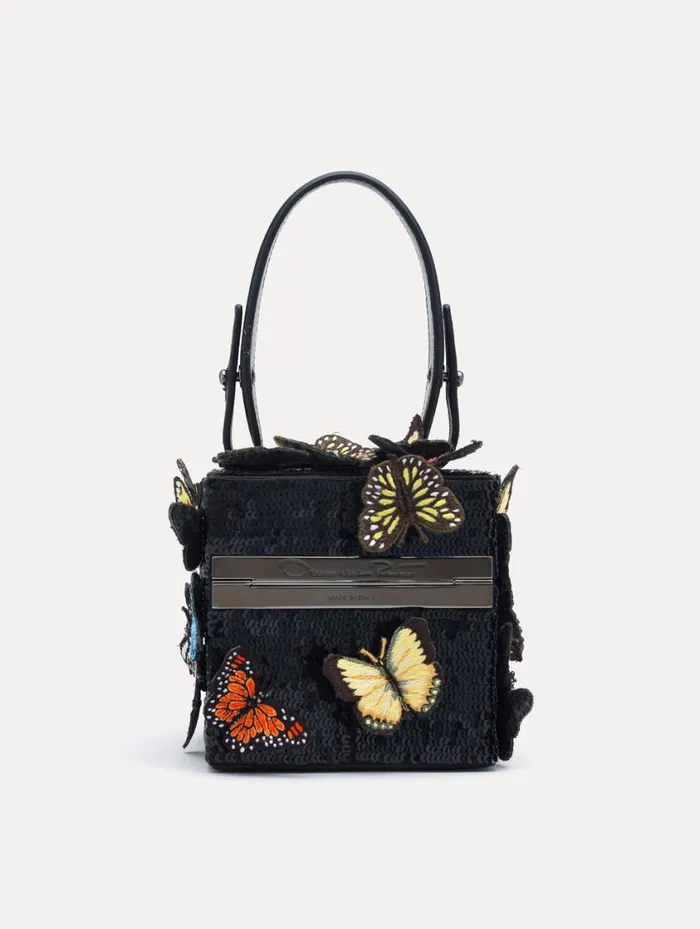 Women Butterfly Appliqu Alibi Cube Black Multi Oscar De La Renta Handbags Women Butterfly Appliqu Alibi Cube Black Multi Oscar De La Renta Handbags
