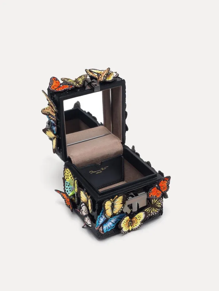 Women Butterfly Appliqu Alibi Cube Black Multi Oscar De La Renta Handbags Women Butterfly Appliqu Alibi Cube Black Multi Oscar De La Renta Handbags